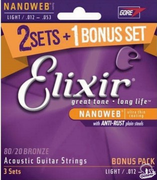 Струны Elixir Nanoweb Bronze 012-053 Струны Elixir Nanoweb Bronze 012-053