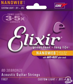 Струны Elixir Nanoweb Bronze, 11-52 Струны Elixir Nanoweb Bronze, 11-52